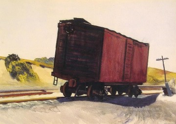 Edward Hopper Painting - freight car at truro Edward Hopper